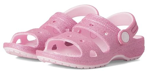 Crocs Classic Glitter Sandal T, Sandali Unisex - Bambini e Ragazzi, Pink Milk, 25/26 EU
