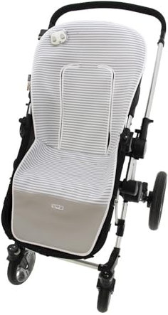 Funda de Verano para Silla Paseo Universal Rosy Fuentes- Colchoneta para Carrito Bebé- Transpirable-Compatible con Bugaboo, jané, Concord, Baby Jogger, Bebecar…-gris claro