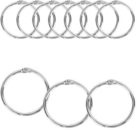 YYTECH Metallringe für Buchbinder, 10 Stück Buchringe Binder Ringe 3.8 cm Metall Bücher Ringe Loseblatt Verbinder Heftringe für Scrapbook, Album, Handwerk, Karteikarten, Notizbücher