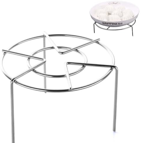 Round Steam Rack, Stainless Steel Steaming Rack for Instant Pot, 3.9in High Multi-Purpose Steaming Rack Stand Canning Rack, Cake Cooling Rack for Air Fryer, Steamer, Microwave Ovens Baking
