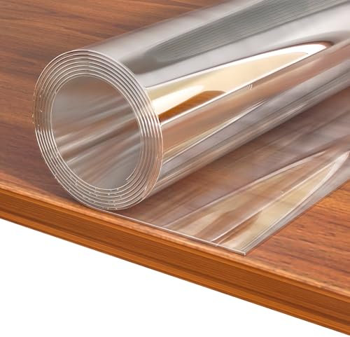 mosegor Nappe Protection Transparente 2.0mm - Film PVC pour Table 100x200cm Rectangulaire, Imperméable Lavable Anti-Rayure, Adapté à Table à Manger/Bureau