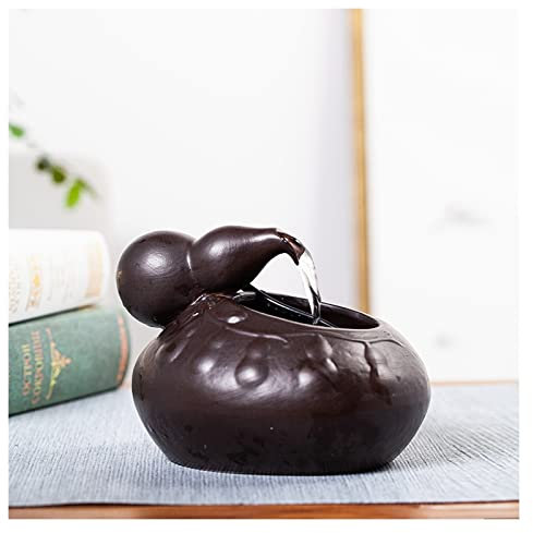 WOTZOV Fontaine Cascade Mini Fontaine d'intérieur en céramique Fontaine de Table Décoration de Table Zen Décoration d'intérieur pour Bureau à Domicile,D