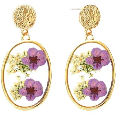 KBRPEY Ohrringe Damen Blumen Ohrringe Creolen Hypoallergene Ohrringe Geschenk Modeschmuck Earrings für Partei Hochzeiten Verlobungen