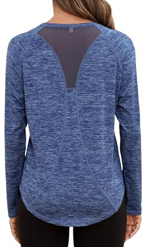 Gyabnw Funktionsshirt Damen Langarm Sportshirt Sport Tshirt Oberteile Top Atmungsaktive Laufshirt