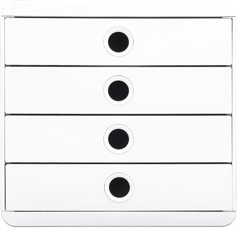 Exacompta Schubladenbox Pop Box, 4 Schubladen, AutentiK - Weiß - 314313D