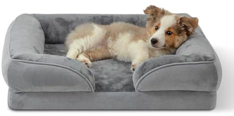 YPDOPORA Orthopädisches Hundebett Für Mittelgroße Hunde – wasserdichte Hundesofas Mittlerer Größe, Stützendes Haustier-Couchbett Aus Schaumstoff Mit Abnehmbarem, Waschbarem Bezug,L