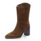 ALPE Stivale Cowboy in camoscio con tacco - 52231101 per: donna, CUOIO, 40 EU