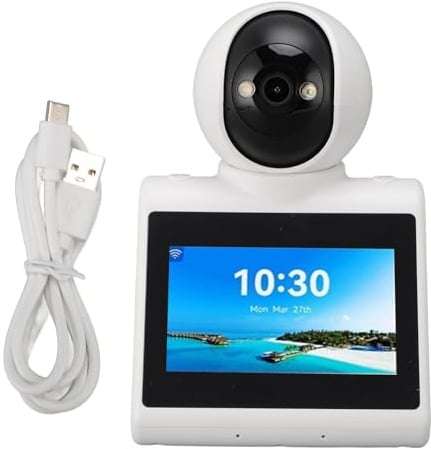 GOWENIC 2K-Überwachungskamera für den Innenbereich, 1080P-Videoanruf-Smartkamera, HD-Bildschirm, 2-Wege-Videoanrufe, Anruf mit Einem klick, Erinnerung an die Uhr, Zur Überwachung Ihres
