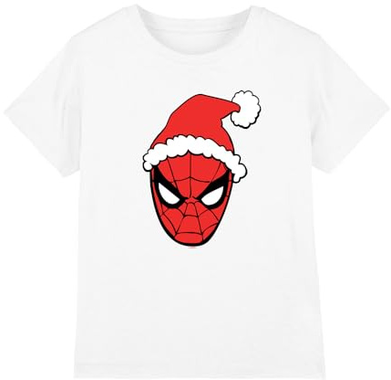 Marvel Boy's Spiderman Santa Hat Unisex Kids T Shirt T-Shirt
