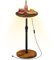 MAHANCRIS Table d’Appoint Ronde, Guéridon, Table de Cocktail réglable avec Anneau Lumineux et sous-Verre, 48,5-66 cm de Haut, pour Petit Espace, Bout de canapé, Balcon, Marron Rustique AETHR32E01