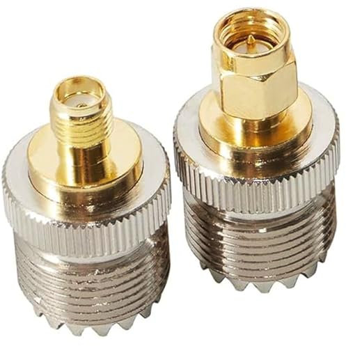 VISSQH 2 Stücke SMA Stecker auf UHF Buchse Adapter UHF Buchse zu SMA Stecker Koaxialstecker für Amateurfunk,CB-Funk usw