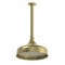 Park Lane® Traditional Bathroom Rainfall Drencher Shower Head, Ceiling Mounted Arm, Large Round Stainless Steel Adjustable, Rub Clean Nozzles, Brushed Brass
