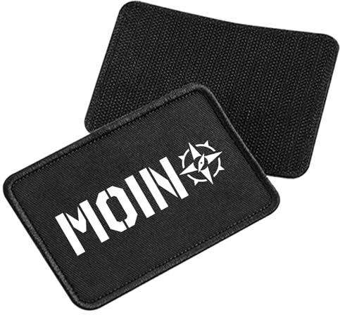 Huuraa Patch Moin Kompass Geschenk Black für Mütze Moin Kompass Präsent