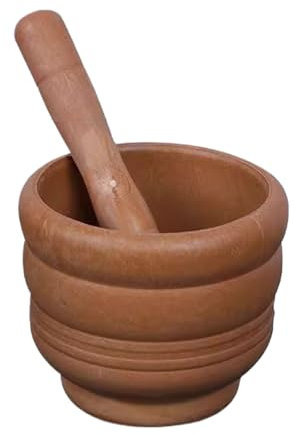 JIEBWCHA Mortar And Pestle Set, 11.4/17cm Wooden Pestle And Mortar Set, Guacamole Bowls Garlic Masher, Handmade, For Muddling And Grinding Spices