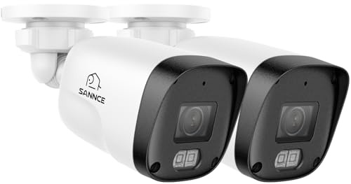 SANNCE 2K PoE IP Security Cameras 2 PACK, 3MP CCTV Cameras for House Security with Audio, POE Camera Outdoor 100ft Night Vision IP67, Motion Detection, No Power Adapter, Works with N98PBM Only