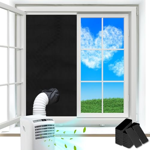 Kit Calfeutrage Climatiseur Mobile, Joint de Fenêtre pour la Climatisation Mobile, Tissu De Calfeutrage pour Fenêtres,Tuyaux Simples Disponibles pour Climatiseurs et Séchoirs Mobiles