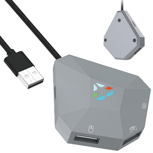 BAIFULAI Adaptateur souris compatible avec manette PS4/PS3/Switch/XBOX, adaptateur de souris pour NS, Switch, clavier de jeu, convertisseur de souris pour NS Switch/PS3/PS4/Xbox One/Xbox 360