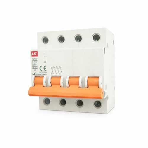 WEBMATEL Interruptor Magnetotérmico Tetrapolar 4P 25A 6kA 400V Curva C Montaje en Carril DIN