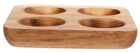 LOLIPPYY Acacia Wood Egg Tray Slots Rustic Wooden Egg Stand for Kitchen Storage and Dining Area Use