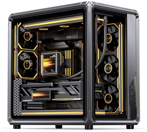 JONSBO X400 Gray ATX PC Case, Back-Connect Desktop Case,MB Auxiliary Air Guidance Cooling System, E-Sport Assistant,3 Sides SP 360 AIO,SP 427mm GPU, ATX<180mm,Compatibility/Heat Dissipation,Gray