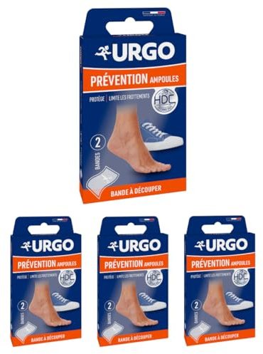 Urgo - Bandes à découper - Prévention Ampoules - Barrière anti-frottements hydrocolloïde - 2 bandes (Lot de 4)