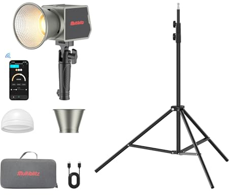 Multiblitz Set aus MB-PL LED 100B Fotolicht mit FT-8051 Lampenstativ