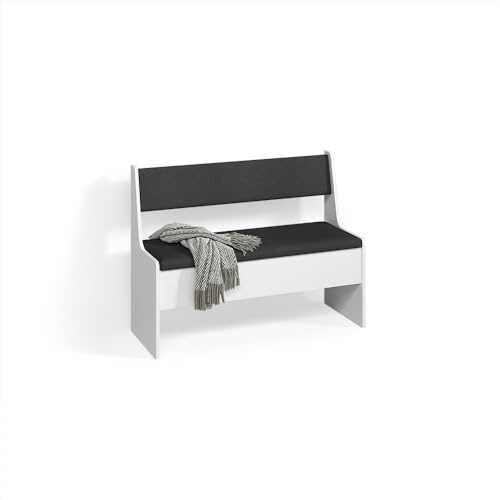 Livinity Esszimmer-Bank Tiberio, Weiß, 41.5 x 106.6 cm