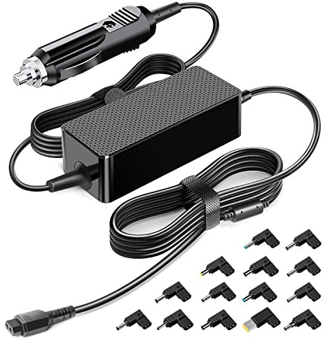 KFD 90W DC 12V-24V Caricabatteria da Auto Per HP Dell Toshiba IBM Lenovo Acer ASUS Compaq Samsung Sony Universel TV Camper PC Portatile Alimentatore da Auto Caricatore Con 14 Connettores