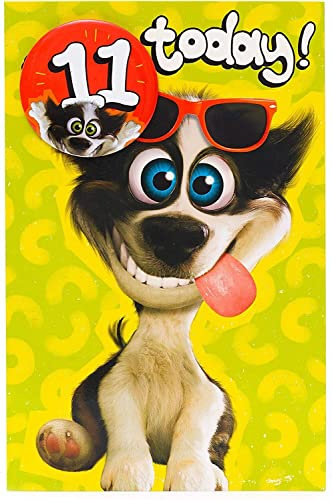 UK Greetings 11th Birthday Card for Him/Friend - Wacky Dog Design