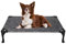 Veehoo Lit pour Chien - Lit Surélevé et Aéré pour Animal de Domestique, Tissu Textilene Rafraîchissant, M, Noir Argent