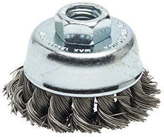 Lot de 6 brosses rotatives métallique coupe Ø extérieur 65 mm | Mèches torsadées fil acier 0.40 mm | Alésage filetage femelle M14 | Kibros 2865TC14x6