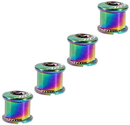 DONGKER Einzel-/Doppel Kettenblattschrauben, 4 Stück M8 Stahl Single/Double Chainring Bolts, Kettenblatt Schraub für Rennrad/MTB