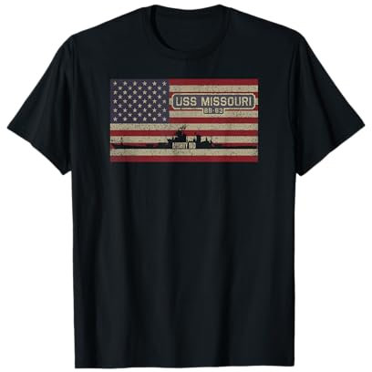 USS Missouri BB-63 WW2 Schlachtschiff USA Amerikanische T-Shirt