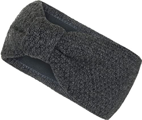 Gefüttertes Stirnband Haarband Ohrenwärmer für Damen und Mädchen, Strickmuster mit Schleife und weichem Fleece Innenfutter, SB1019X