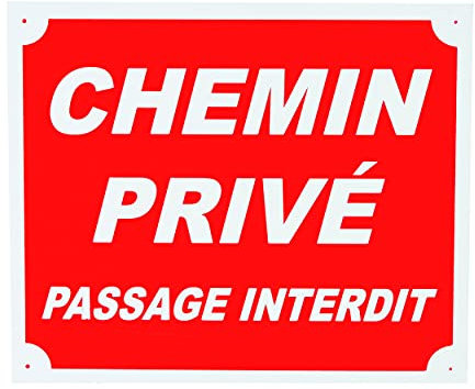 Januel - Panneau Chemin Privé Passage Interdit - Panneau Signalétique - 30x25cm - Rouge & Blanc - Akylux Souple 4mm Taille Unique