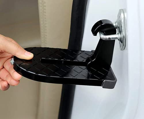 Auto Pedal Türstufe Klappleiter Fußrasten Fahrzeug Haken Pedal Einfacher Zugang Zum Auto Dach Dach reinigen Auto Zubehör Autotürstufe für SUV und RV-Schwarz Autofensterbrecher (Black)