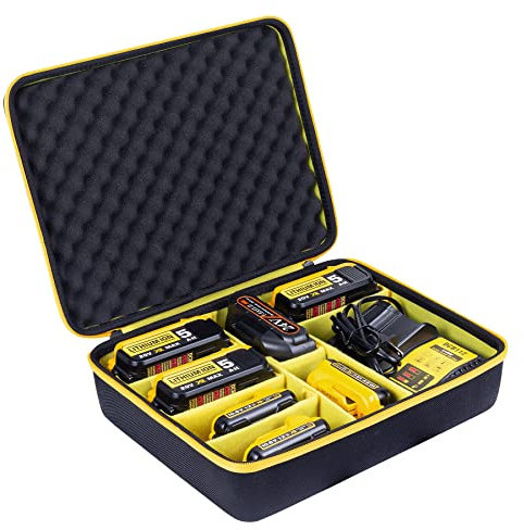 Khanka Aufbewahrungsbox für harte Batterien, Ersatz für Dewalt 8 V/12 V/18 V/20 V/60 V Max XR Akku und Ladegerät, hält 20 V 60 V 2,0/3,0/4,0/5,0/6,0/9,0 Ah Akku (nur Gehäuse)