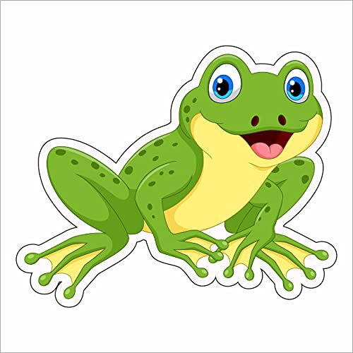 AMA shop Frosch-Aufkleber, Modell 2, aus PVC, für Wandtattoo, Auto, Motorrad, Helm, Wohnmobil