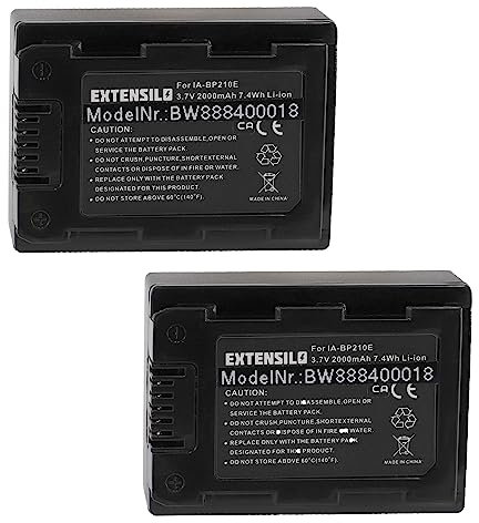 EXTENSILO 2x batteria sostituisce Samsung IA-BP210, IA-BP210E per fotocamera digitale DSLR (2000mAh, 3,7V, Li-Ion)