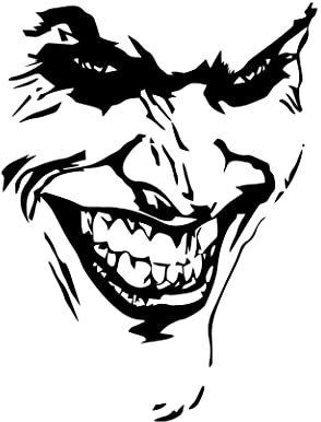 tradercat Auto Aufkleber Joker Face - 50x67cm - Sticker für alle Oberflächen - Fenster, Seitenspiegel, Heckscheibe, Motorhaube, Fahrzeug – mit Anleitung (Silber)