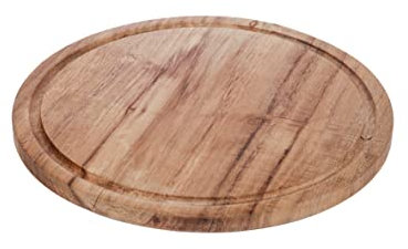 axentia Fleischteller mit Saftrille, Akazienholz Schneidebrett, Ø 30 cm