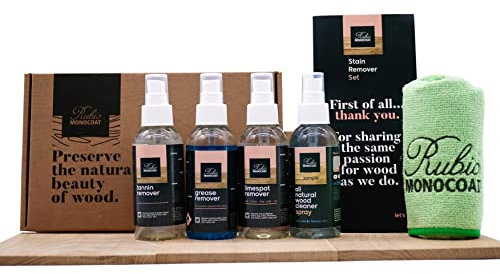 Rubio Monocoat Wood Stain Remover Kit | Wood Care & Cleaner Spray for Floor & Furniture | 4 x 125ml
