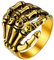 FaithHeart goldener Schädel Totenkopf Finger Ring Damen Herren Schädel Fingerring Retro Stil Totenkopf Finger Ring skelett Fingerring für Freunden Ehemann