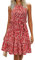 Newshows Sommerkleid Damen Knielang Elegant Kleid Neckholder Sommer Ärmellos Freizeitkleider mit Taschen(Floral-9, L)
