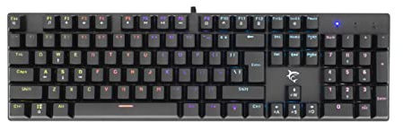 White Shark-GAMING ONLY Commandos Elite, Gaming-Tastatur mit 25Tasten Anti-ghosting-Funktion,Base Aus Metall Gefertigt, Led-RGB-Hintergrundbeleuchtung in 12 Verfügbar,USB-2.0-Schnittstelle, Schwarz
