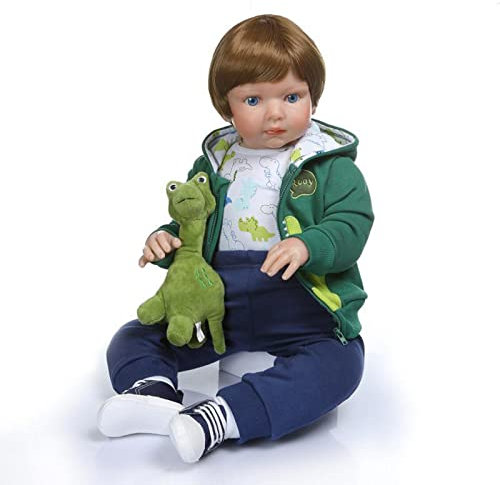 HAMIMI Reborn Babypuppen Vinyl Silikon 70 cm 28 Zoll, Lebensecht Reborn Puppen Wie Echtes Baby Ab 3 Jahre Mädchen,Green