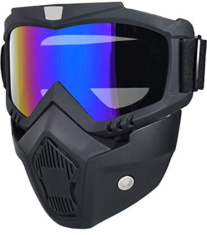 Paintball-Maske, Anti-Beschlag-Maske, taktische Vollgesichtsmaske, abnehmbar, für Motorrad, Radfahren, Skifahren, Halloween, CS-Spiel, Cosplay (bunt)