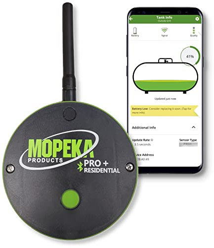 Mopeka PRO+LR Ultrasonic Distance, Volume, Temperature Measuring Sensor for Bulk Chemical, Oil, Fuel, Beverage, Beer, and Industrial Storage Tanks