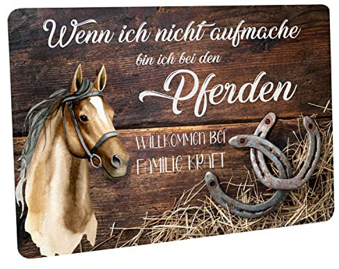 Crealuxe Personalisierbare Fußmatte - Wenn ich Nicht aufmache - PFERDEN (Bild) - Türmatte mit Wunschtext, Name oder Motiv – rutschfest – 60x40 cm – Türvorleger für Innen & Außen – Einzug, Hausflur