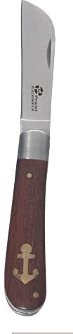 Pradel Excellence - Couteau de Poche Marin 7 cm - Acier Inoxydable 3Cr13 - Manche en Bois de Rose - Design Élégant et Robuste - Idéal pour Sorties en Mer et Nautisme